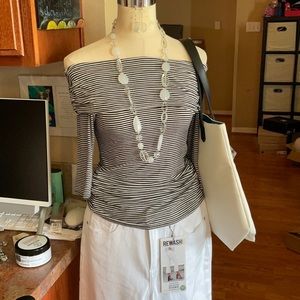 White and Clear Long Necklace, Preowned